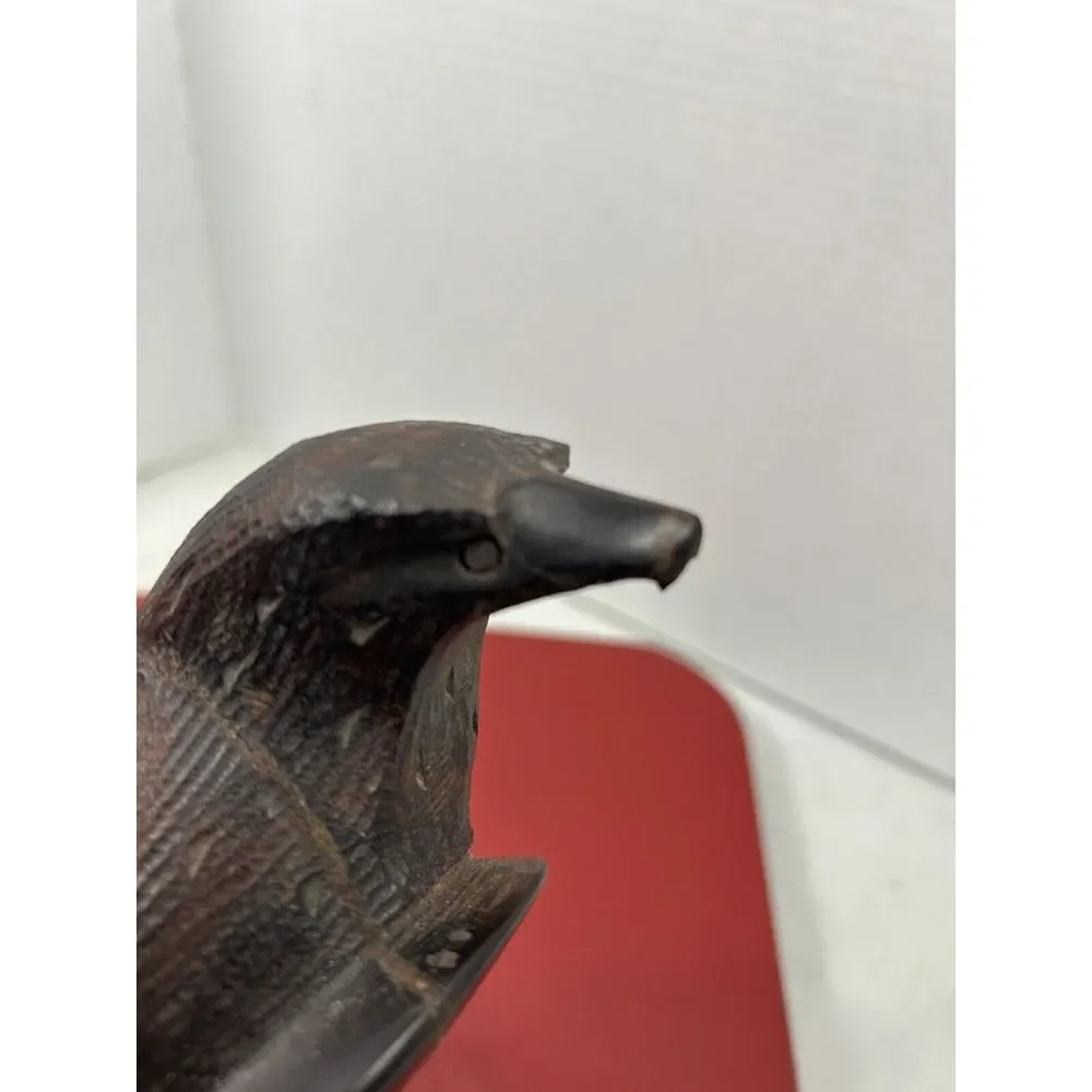 Vintage Hand Carved Ironwood Perched Eagle Hawk Bird of Prey Sculpture 8